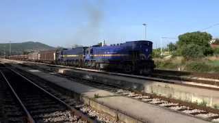preview picture of video 'Double diesel freight departs Perković, Croatia'