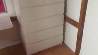 Solid wood high sleeper loft bed with desk