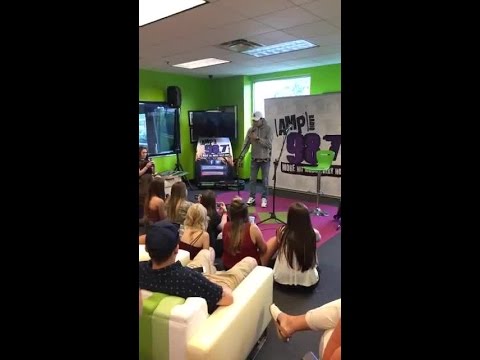 Austin Mahone talks to fans, performs