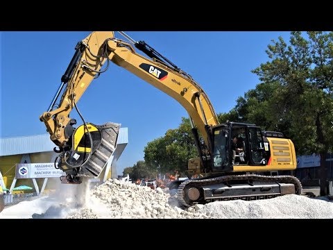 **NEW** CAT 336F XE Excavator with MB Crusher BF Demonstration - Technical Fair Bulgaria