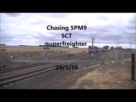 5PM9 SCT Freight Train at Moorabool and Manor Loop - Australian Trains