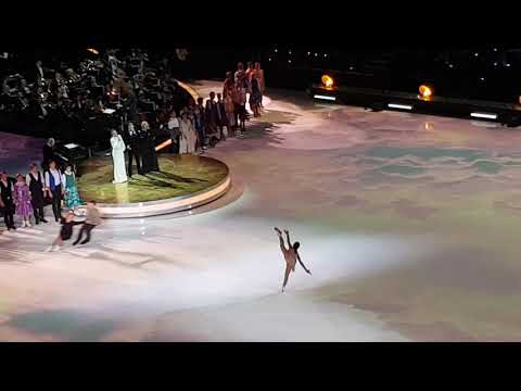 Amazing trio - Dimash, Aida Garifullina and Lara Fabian at VTB-Arena,  Moscow,  November 3, 2019