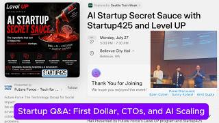 Startup Q&A: First Dollar, CTOs, and AI Scaling | Level UP Panel | AI Startup Se