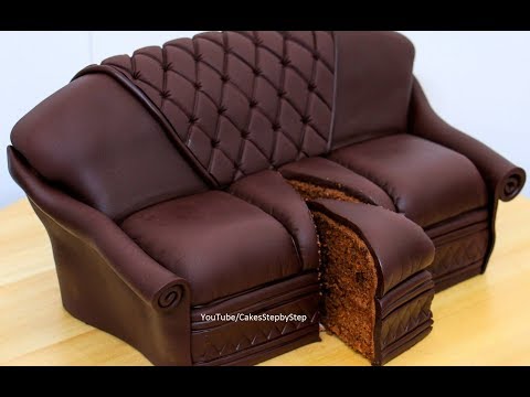 Chocolate Sofa Cake by Cakes StepbyStep