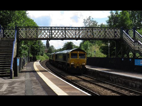 Freightliner Class 66 No's. 66606 & 66613 & 66618 & 66607 & 66619 on 0K98 @ Hyde North - 10.07.21 HD