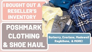 I Bought Out A Reseller's Inventory! Clothing & Shoe Thrift Haul: POSHMARK - Burberry Everlane MORE
