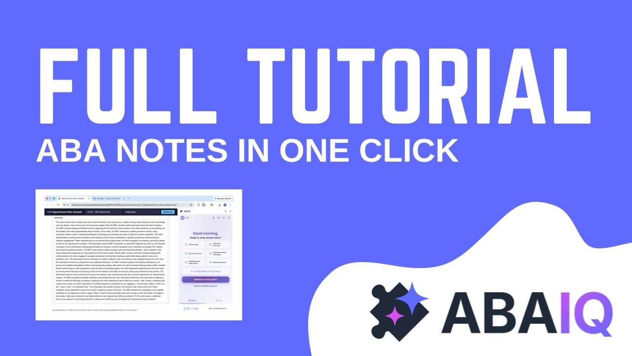 ABAIQ Full Tutorial | ABA Session Notes in One Click