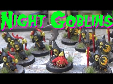 Speed Painting Night Goblins (Gloomspite Gitz) using mainly contrast paints.