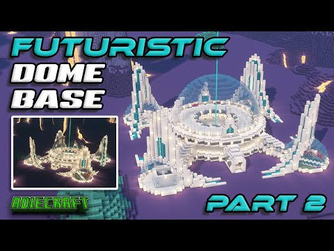 TUTORIAL - Large Minecraft Futuristic Base PART 2 - Futuristic Minecraft Dome - With Interior