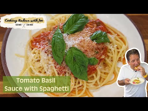 Delicious Tomato Basil Sauce with Spaghetti Cooking Italian with Joe