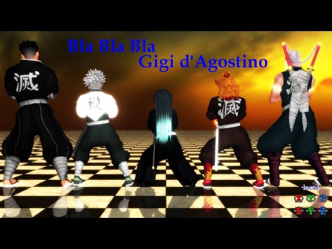 【鬼滅のMMD】柱ボーイズ５『Bla Bla Bla-Gigi d'Agostino』【Demon Slayer MMD】