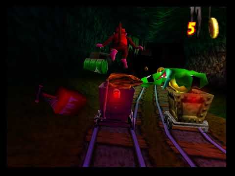 Donkey Kong 64 - Mine Cart Ride com Diddy Kong