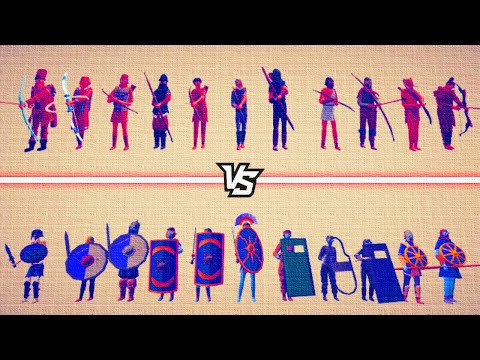 ARCHER TEAM vs SHIELD TEAM  |  Totally Accurate Battle Simulator