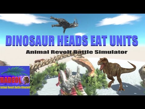 DINOSAUR HEADS EAT UNITS - Animal Revolt Battle Simulator - HADEOL Dinosaurs
