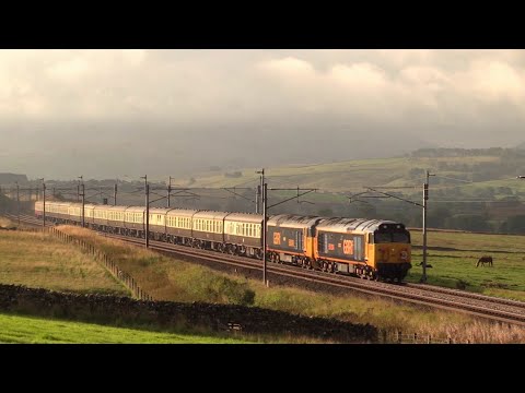 50007 & 50049 Growl towards Shap Summit on the Galloway Fifties 11/9/21.