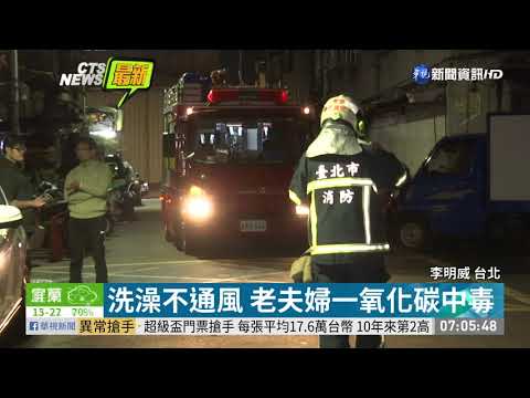 洗澡不通風 老夫婦一氧化碳中毒