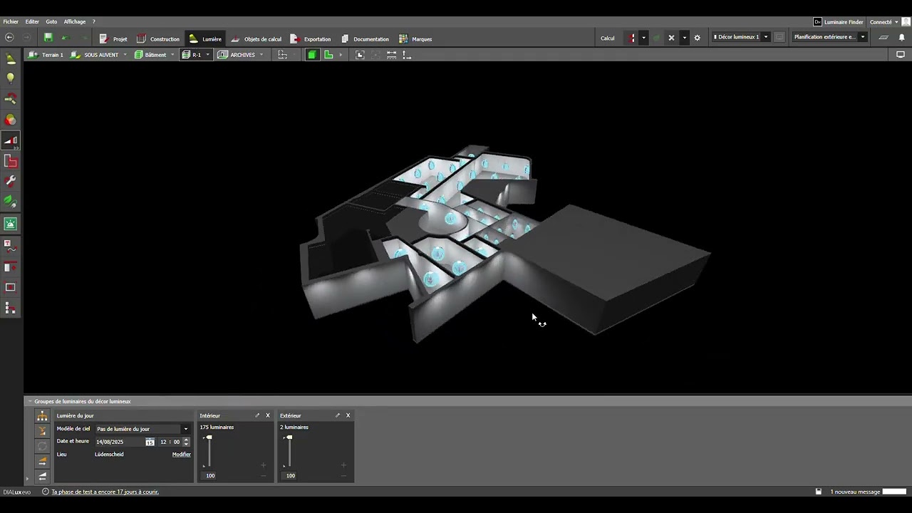 Projet d'éclairage tertiaire