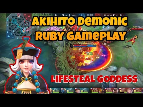 AKIHITO DEMONIC RUBY GAMEPLAY | LIFESTEAL GODDESS RUBY | MLBB