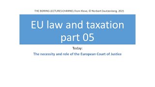EU law and taxation, part 05