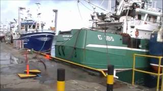 Boats safe in the harbour in early october 2011 - lerwick shetland.wmv