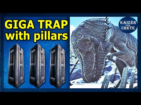 Giga Trap with pillars - Solo, Cheap, Easy - Ark Survival Evolved