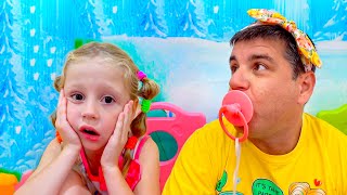 Nastya as a nanny for Dad teaches him the rules of conduct - Funny Story for Kids