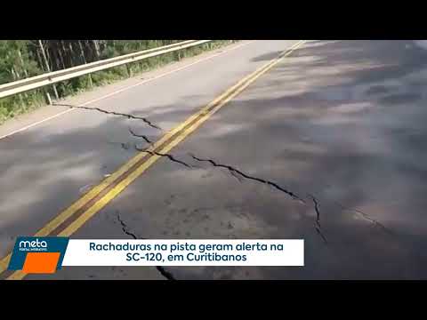 Rachaduras na pista geram alerta na SC-120, em Curitibanos