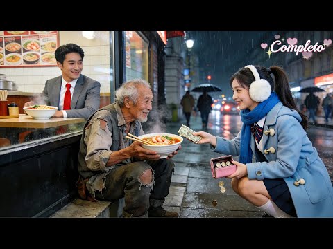 Garota pobre dá macarrão a mendigo faminto por 3dias—era o teste do avô do CEO!Vida luxuosa começa!