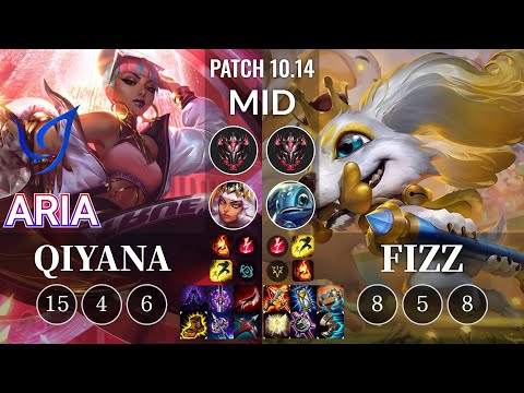 CGA Aria Qiyana vs Fizz Mid - KR Patch 10.14