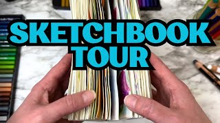 🎨 Sketchbook Tour 2 ✨ Pen•Watercolor Pencil•Stabilo Woody•Acrylic