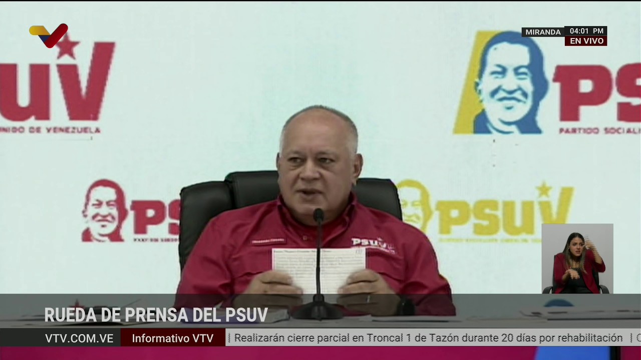 Diosdado Cabello en rueda de prensa del PSUV, 7 de septiembre de 2026