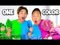 Eating Only One Color Food Vs My Dad For 24 Hours!