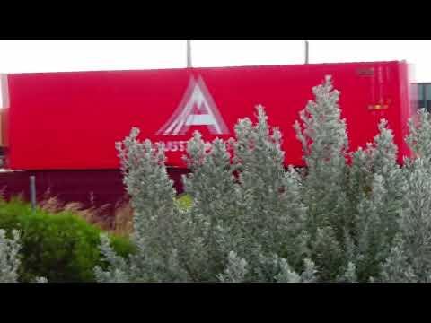 NR 66 'Movember' & NR 61 are heading out with1PM5 PN Intermodal. Whilst X51 is shunting. 29.10.2023.