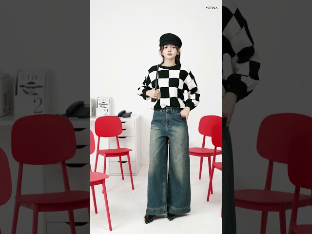 NDL4S008 - Áo len kẻ ô