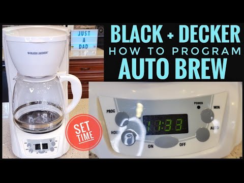 PROGRAM AUTO BREW  Black + Decker DLX1050 12 Cup Programmable Coffee Maker SET TIME