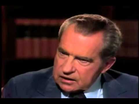 David Frost confronts Richard Nixon on Watergate scandal