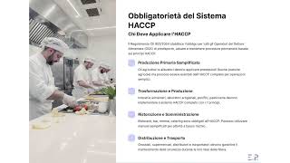 Lezione 5 Sicurezza Alimentare e Sistema HACCP