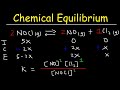 Chemical Equilibrium Constant K - Ice Tables - Kp and Kc