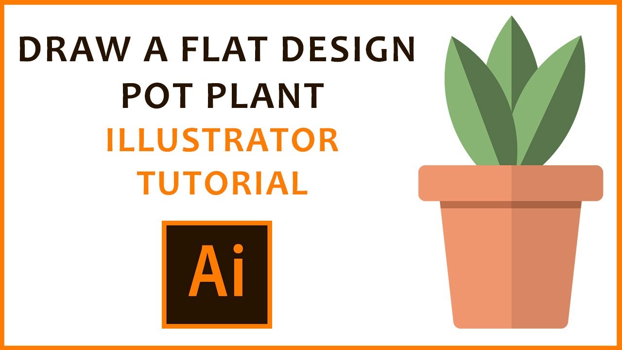 Adobe Illustrator Tutorial - Flat Design Pot Plant