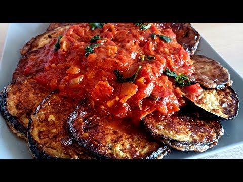 Recettte d'aubergine à la sauce tomate/ recette savoureuse et facile!