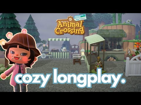 Cozy Rainy Longplay Pt 43 | Working on the Market (no commentary) ~ Animal Crossing New Horizons