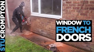 Converting window to french doors
