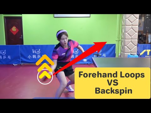 Slow-motion of Forehand Loops VS Backspin