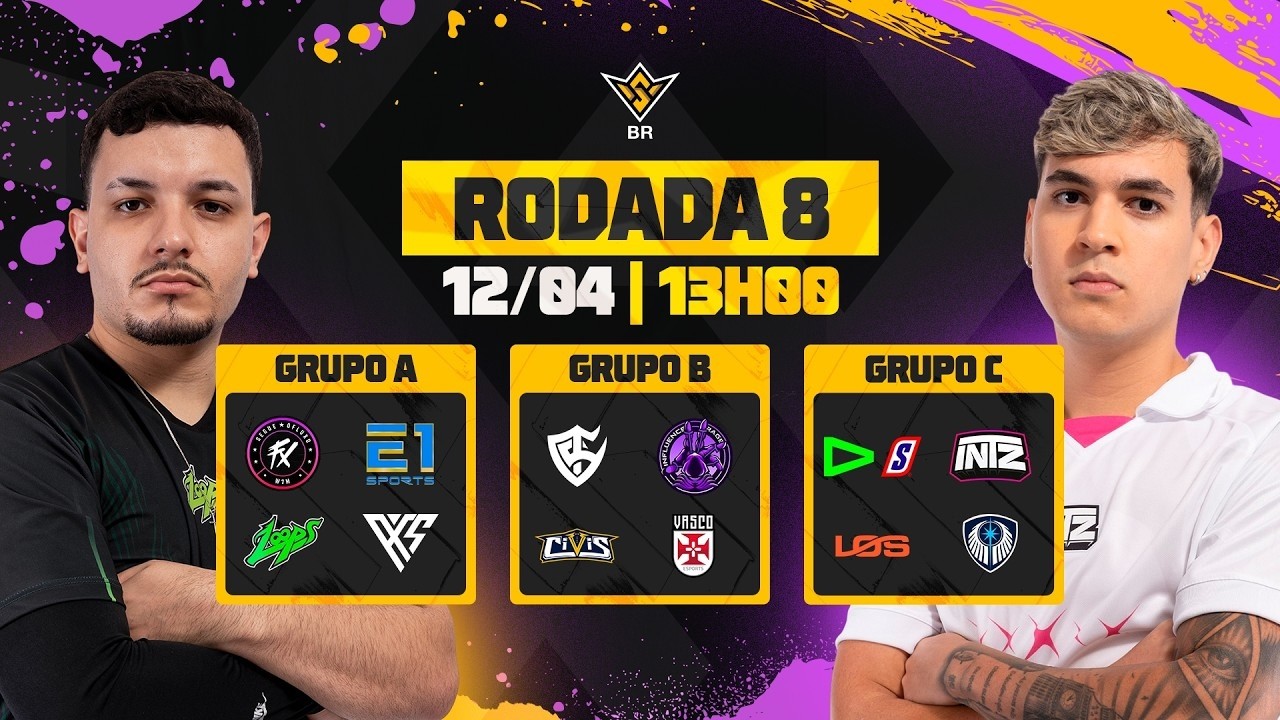🚨FFWS BR 🏆 RODADA 8 - GRUPOS A, B e C | FREE FIRE AO VIVO🚨 #freefire