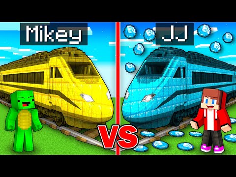 Mikey GOLD vs JJ DIAMOND Train Survival Battle in Minecraft - Maizen
