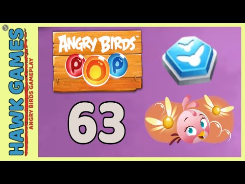 Angry Birds Stella POP Bubble Shooter Level 63 - Walkthrough, No Boosters