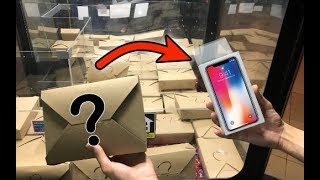 WON iPhone X from MYSTERY BOX CLAW MACHINE! | JOYSTICK