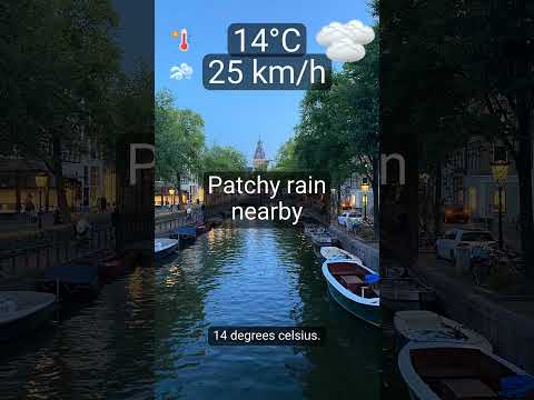 Amsterdam 2025: Today’s weather (Patchy rain nearby, 14°C)