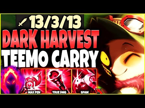 The HARDEST Teemo Season 13 CARRY ~ Dark harvest + Max Pen Build = ☠️ - LoL Top Teemo s13 Gameplay