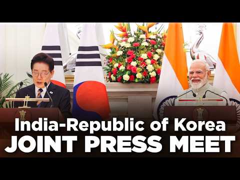 PM Modi, President Lee Jae Myung of the Republic of Korea attend the joint press meet